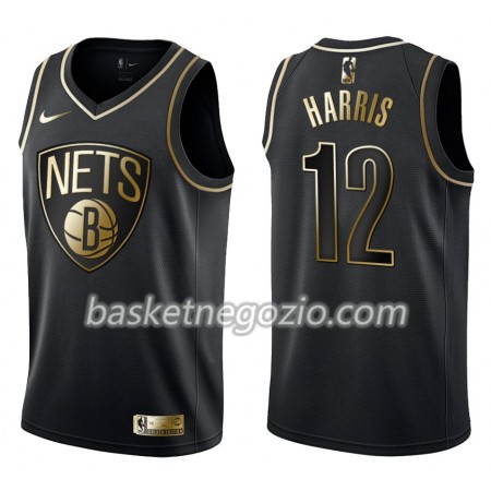 Canotte Uomo Brooklyn Nets Joe Harris 12 Nike Nero Golden Edition Swingman
